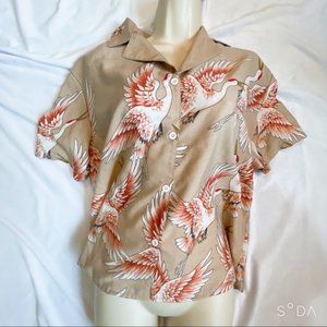 Dove Pattern Short Sleeve Shirt
